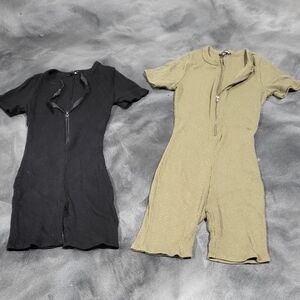 Fashion nova jumpsuits hunter Green and black Size m